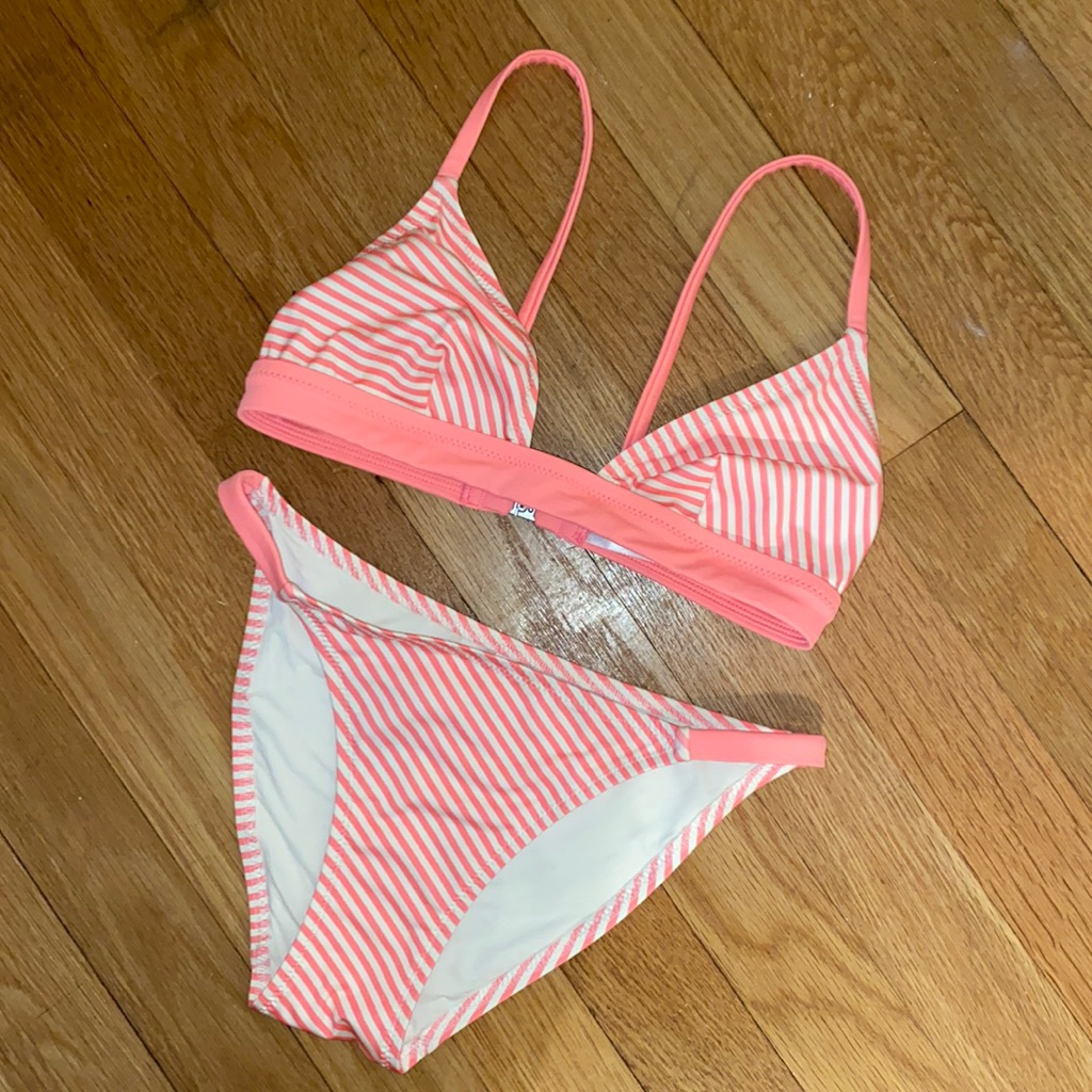 Solid & Striped Hot Pink Striped Bikini
